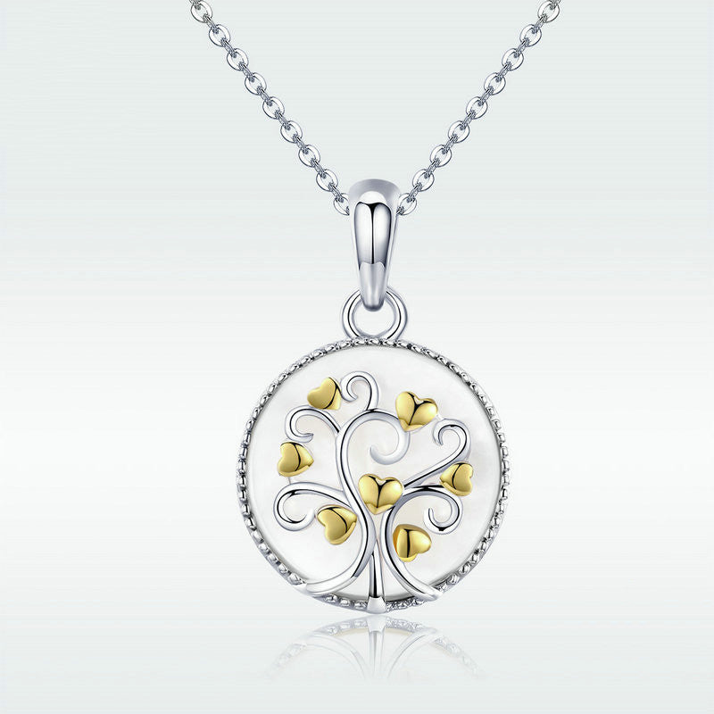 Sterling Silver Necklace Oval Gold-plated Necklace Women - Be Fatima 