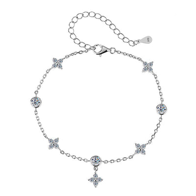S925 Silver-plated Platinum Moissanite Bracelet - Be Fatima 
