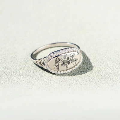 S925 Sterling Silver Flowers Epoxy Oil Zircon Ring For Women - Be Fatima 