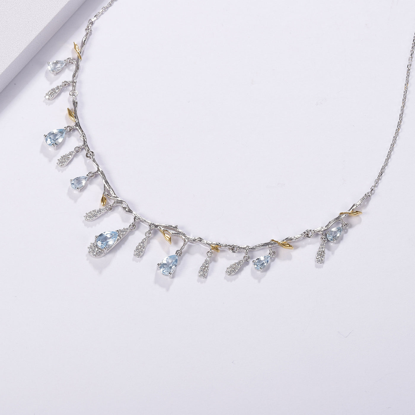 S925 Silver Natural Topaz Necklace - Be Fatima 