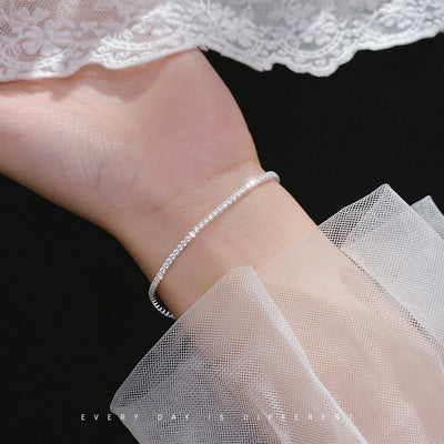 Korean Version Of Sweet Row Diamond Sparkling Bracelet - Be Fatima 