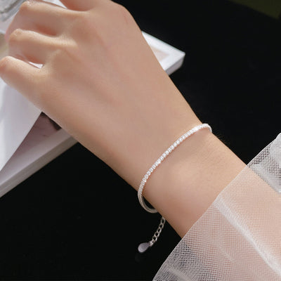 Korean Version Of Sweet Row Diamond Sparkling Bracelet - Be Fatima 