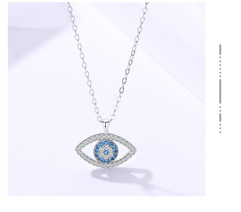s925 Sterling Silver Jewelry European and American Atmospheric Demon Eye Necklace Eye Pendant - Be Fatima 
