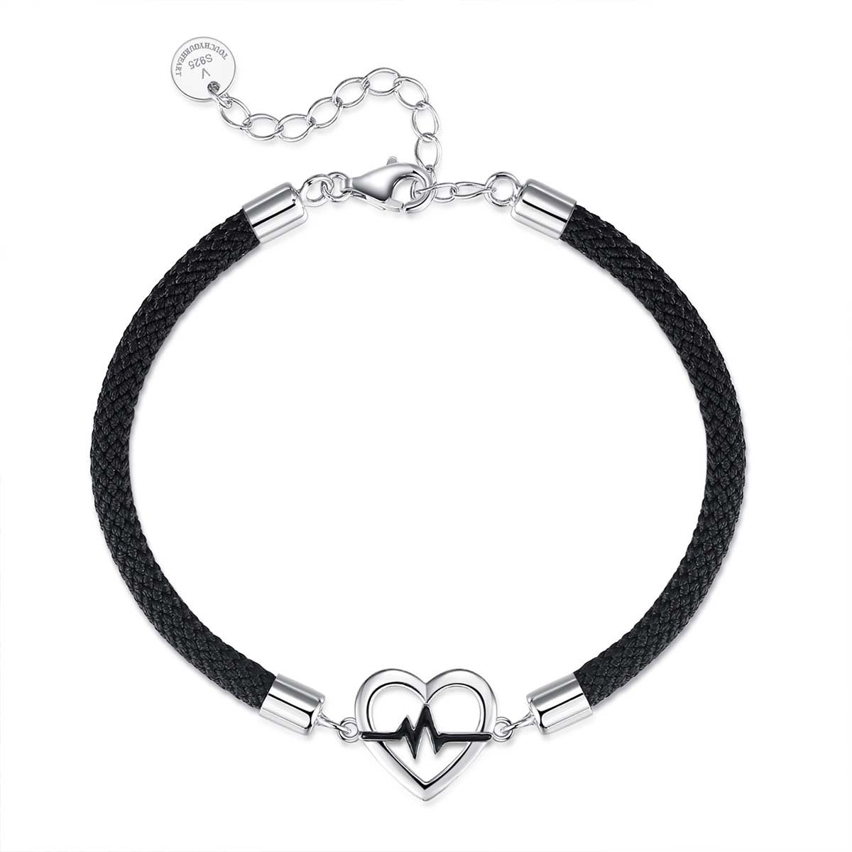 Bagley S925 Silver Jewellery Bracelet With High-level Sense Of Design Heartbeat Signal Couples Bracelet 2023 New - Be Fatima 