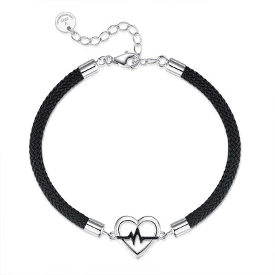 Bagley S925 Silver Jewellery Bracelet With High-level Sense Of Design Heartbeat Signal Couples Bracelet 2023 New - Be Fatima 