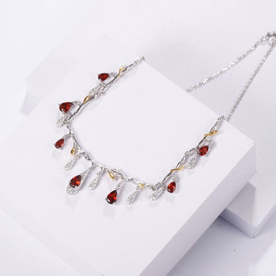 S925 Silver Natural Topaz Necklace - Be Fatima 