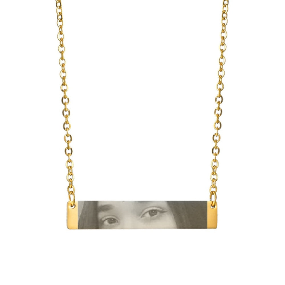 Custom Eyes Photo Necklace Stainless Stee Customized Engrave Eye Necklaces Personalized Picture Name Necklace For Women Kids - Be Fatima 