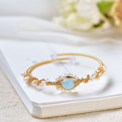 Pearl Bracelets For Women Gold Plating Pearl Bracelet Gold Wire Braided Vintage Style Bracelets Cuff Bracelets Fashion Bracelet - Be Fatima 
