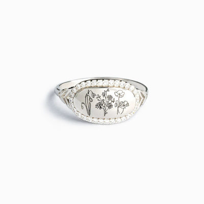 S925 Sterling Silver Flowers Epoxy Oil Zircon Ring For Women - Be Fatima 