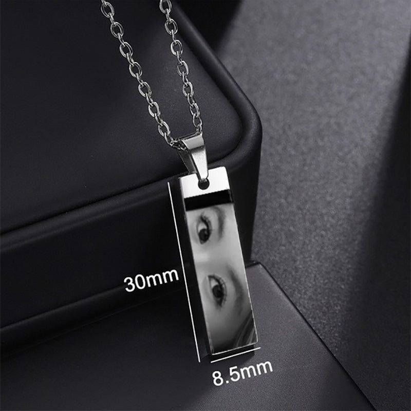 Custom Eyes Photo Necklace Stainless Stee Customized Engrave Eye Necklaces Personalized Picture Name Necklace For Women Kids - Be Fatima 