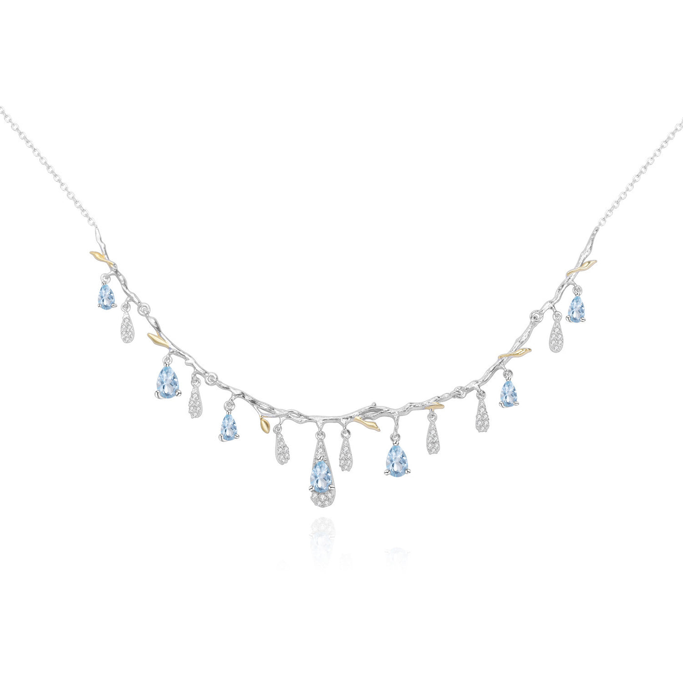 S925 Silver Natural Topaz Necklace - Be Fatima 