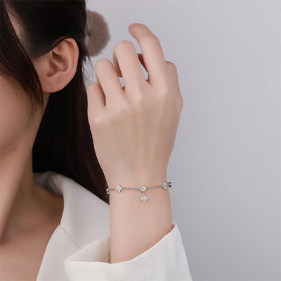 S925 Silver-plated Platinum Moissanite Bracelet - Be Fatima 