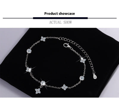 S925 Silver-plated Platinum Moissanite Bracelet - Be Fatima 