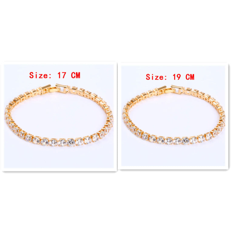 Cubic Zirconia Tennis Bracelets Iced Out Chain Crystal Bracelet Women Men Gold Bracelet Jewelry - Be Fatima 