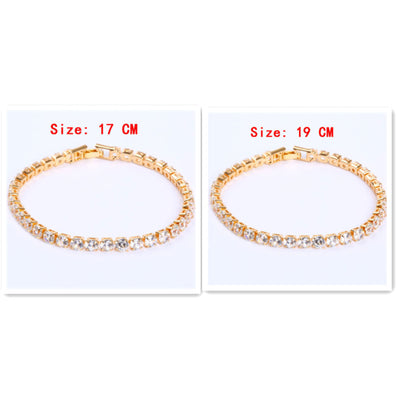 Cubic Zirconia Tennis Bracelets Iced Out Chain Crystal Bracelet Women Men Gold Bracelet Jewelry - Be Fatima 