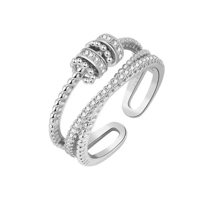 Turnable Anxiety Rings With Bead Relieve Stress Rings For Women Men Jewelry - Be Fatima 