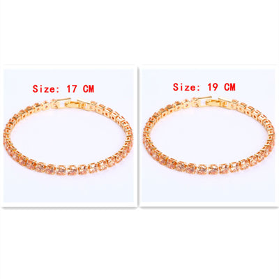 Cubic Zirconia Tennis Bracelets Iced Out Chain Crystal Bracelet Women Men Gold Bracelet Jewelry - Be Fatima 