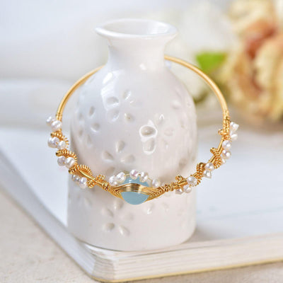 Pearl Bracelets For Women Gold Plating Pearl Bracelet Gold Wire Braided Vintage Style Bracelets Cuff Bracelets Fashion Bracelet - Be Fatima 