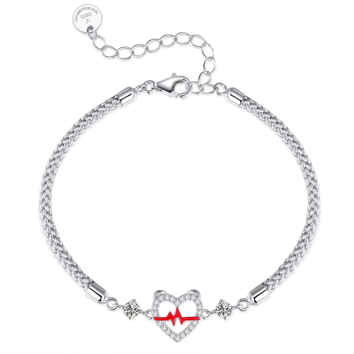 Bagley S925 Silver Jewellery Bracelet With High-level Sense Of Design Heartbeat Signal Couples Bracelet 2023 New - Be Fatima 
