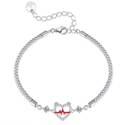 Bagley S925 Silver Jewellery Bracelet With High-level Sense Of Design Heartbeat Signal Couples Bracelet 2023 New - Be Fatima 