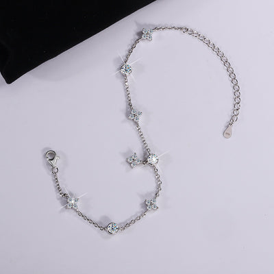 S925 Silver-plated Platinum Moissanite Bracelet - Be Fatima 