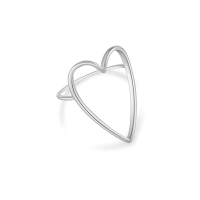 925 Sterling Silver Korean Ins High Sense Love Heart-shaped Ring Women - Be Fatima 