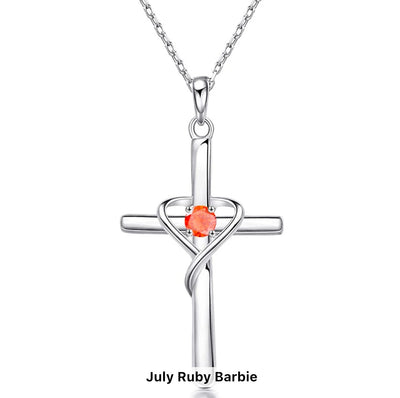 S925 Sterling Silver Cross Frame Pendant Clavicle Chain - Be Fatima 