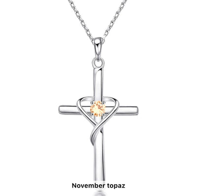 S925 Sterling Silver Cross Frame Pendant Clavicle Chain - Be Fatima 