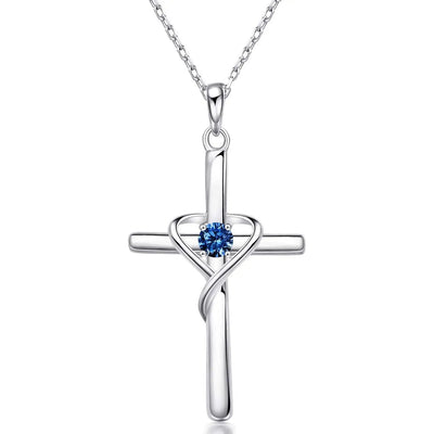 S925 Sterling Silver Cross Frame Pendant Clavicle Chain - Be Fatima 
