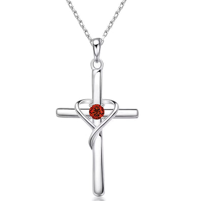 S925 Sterling Silver Cross Frame Pendant Clavicle Chain - Be Fatima 