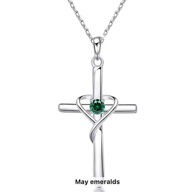 S925 Sterling Silver Cross Frame Pendant Clavicle Chain - Be Fatima 