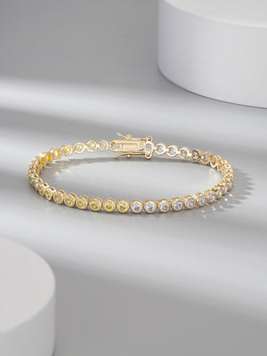 S925 Sterling Silver Two-tone Zircon Fashion All-match Bracelet - Be Fatima 
