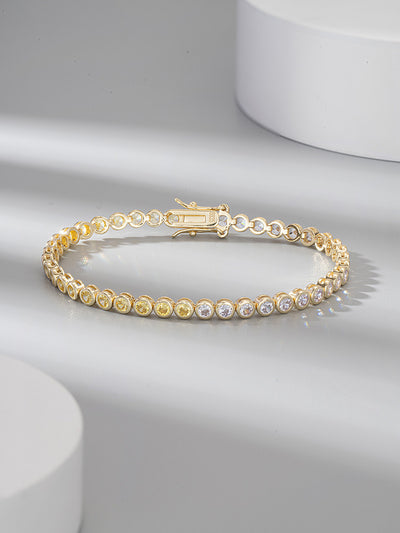 S925 Sterling Silver Two-tone Zircon Fashion All-match Bracelet - Be Fatima 