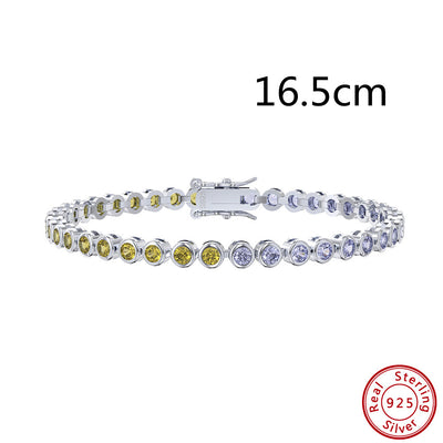 S925 Sterling Silver Two-tone Zircon Fashion All-match Bracelet - Be Fatima 