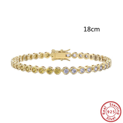 S925 Sterling Silver Two-tone Zircon Fashion All-match Bracelet - Be Fatima 