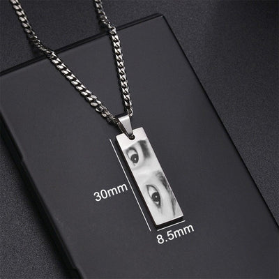 Custom Eyes Photo Necklace Stainless Stee Customized Engrave Eye Necklaces Personalized Picture Name Necklace For Women Kids - Be Fatima 