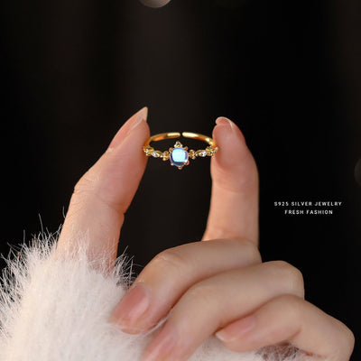 Women's Fashion S925 Sterling Silver Moonstone Ring - Be Fatima 