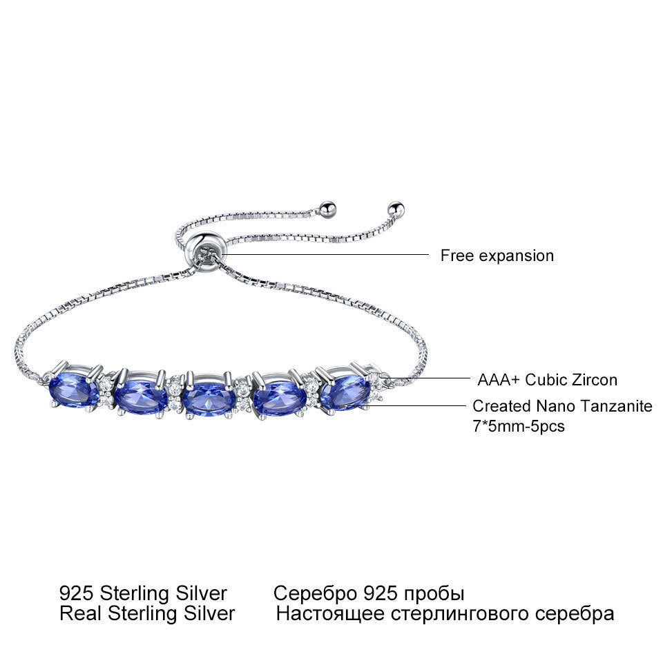 Bracelets For Women Gemstone Blue Topaz Adjustable Chain Link Bracelet Christmas Jewelry - Be Fatima 