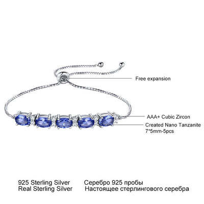 Bracelets For Women Gemstone Blue Topaz Adjustable Chain Link Bracelet Christmas Jewelry - Be Fatima 
