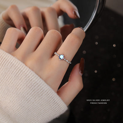 Women's Fashion S925 Sterling Silver Moonstone Ring - Be Fatima 