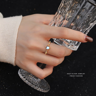 Women's Fashion S925 Sterling Silver Moonstone Ring - Be Fatima 