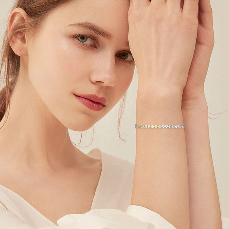 S925 Sterling Silver Two-tone Zircon Fashion All-match Bracelet - Be Fatima 