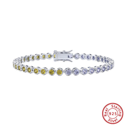 S925 Sterling Silver Two-tone Zircon Fashion All-match Bracelet - Be Fatima 