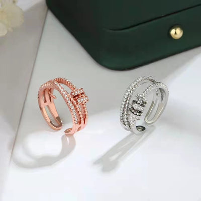 Turnable Anxiety Rings With Bead Relieve Stress Rings For Women Men Jewelry - Be Fatima 