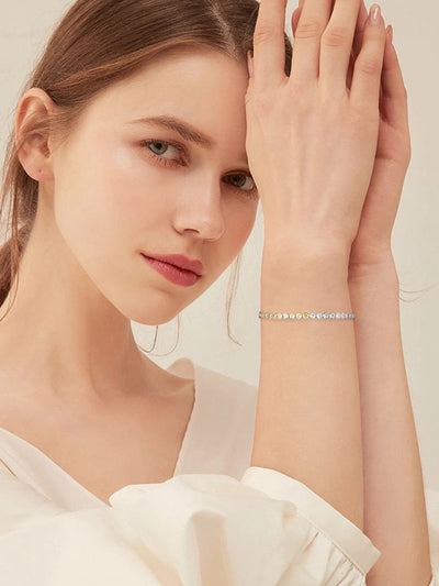 S925 Sterling Silver Two-tone Zircon Fashion All-match Bracelet - Be Fatima 